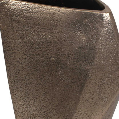 Faceted Brass Vases, Set of 2
