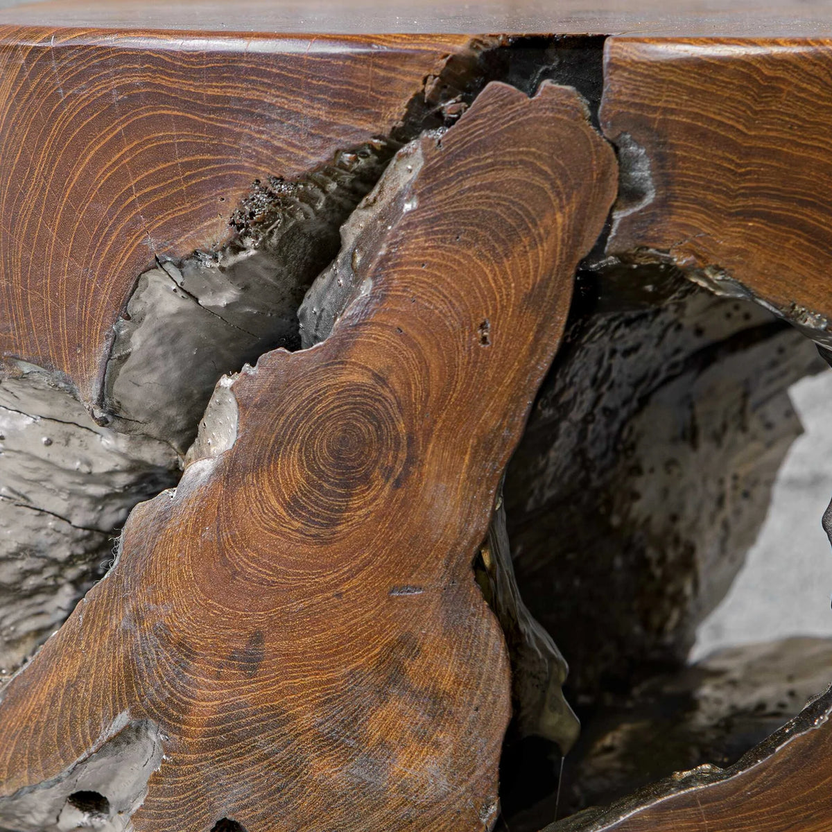 Spalted Teakwood Accent Stool
