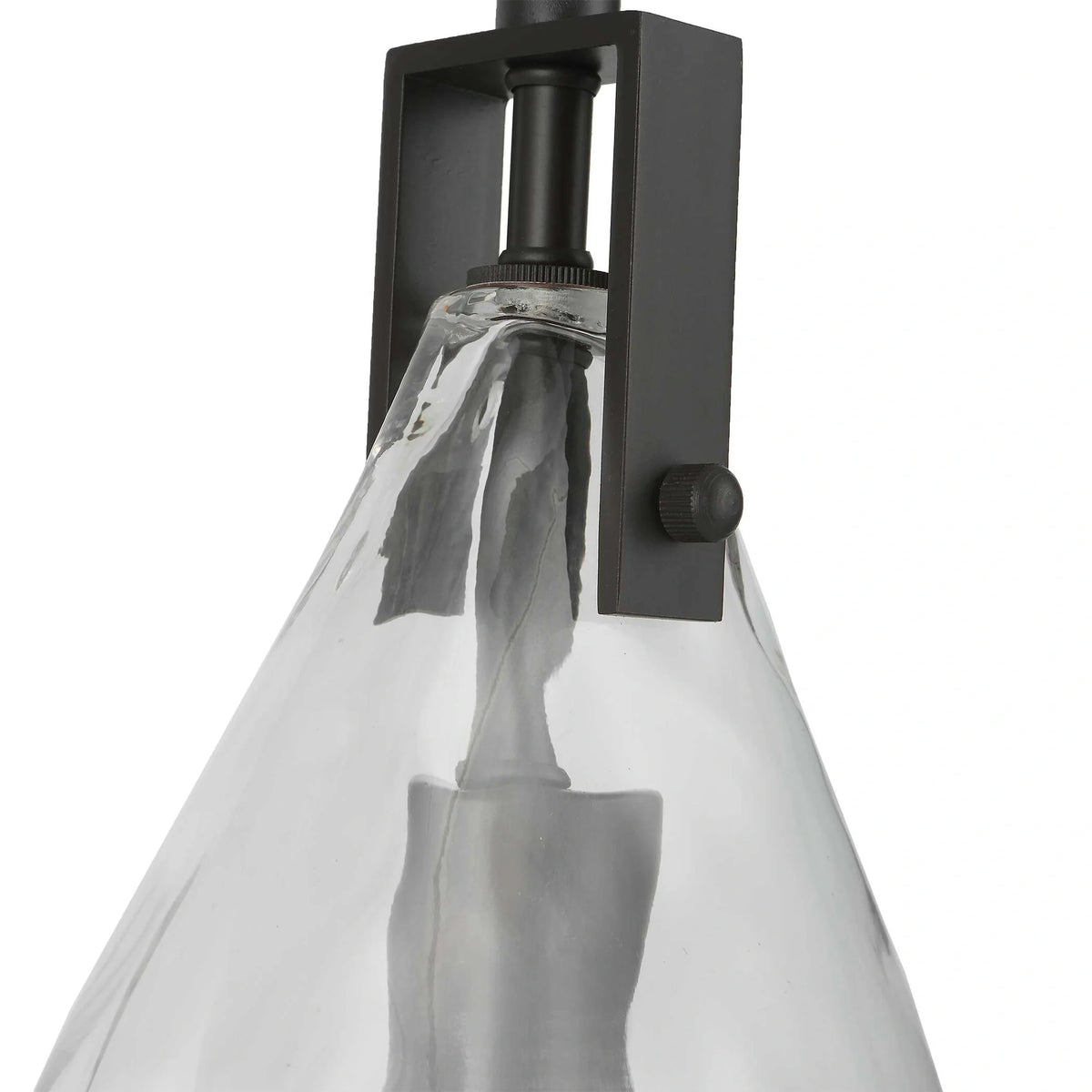 1 Light Watered Glass Mini Pendant