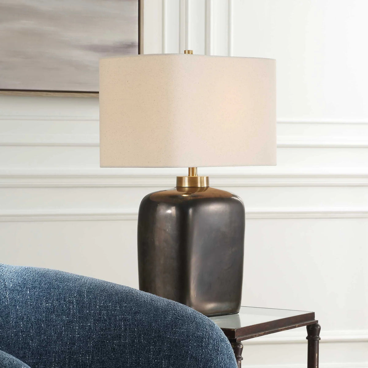 Dark Bronze Crackle Table Lamp