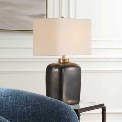 Dark Bronze Crackle Table Lamp