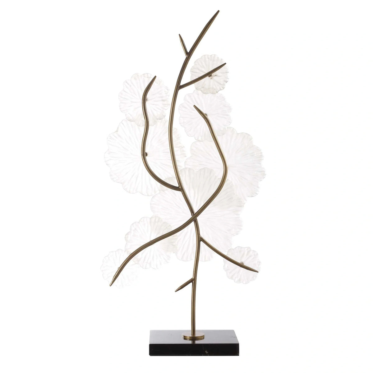Glass Floral Table Sculpture
