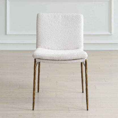 Textured White Dining Chair
