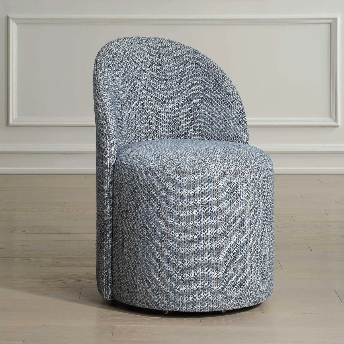 Denim Rolling Dining Chair