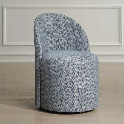 Denim Rolling Dining Chair