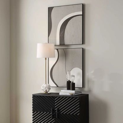 Modern Wood Wall Art Set/2