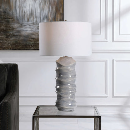 Blue & White Table Lamp