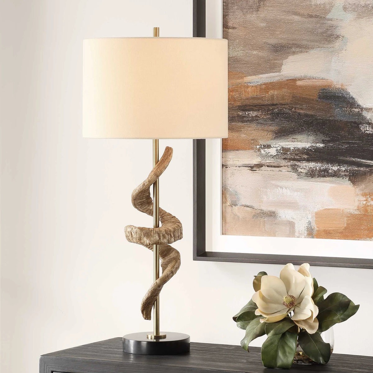 Sculptural Horn Table Lamp