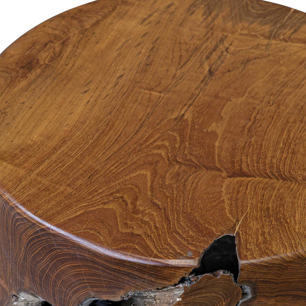 Spalted Teakwood Accent Stool