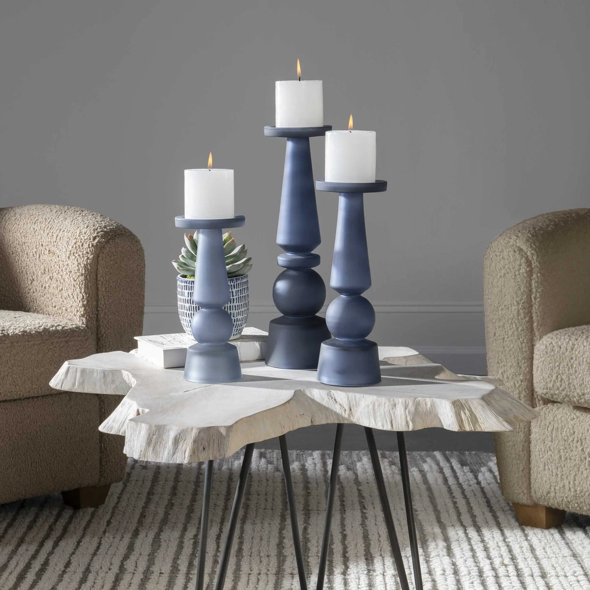 Glass Candleholders Set/3