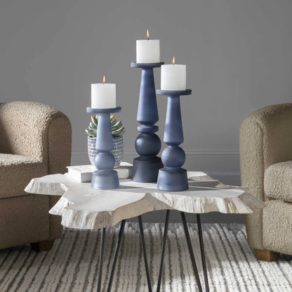 Glass Candleholders Set/3