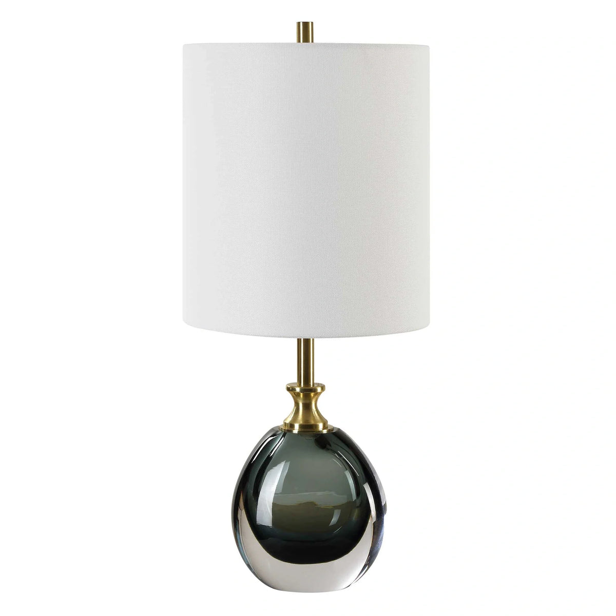 Teal Blue Glass Buffet Lamp