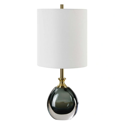 Teal Blue Glass Buffet Lamp