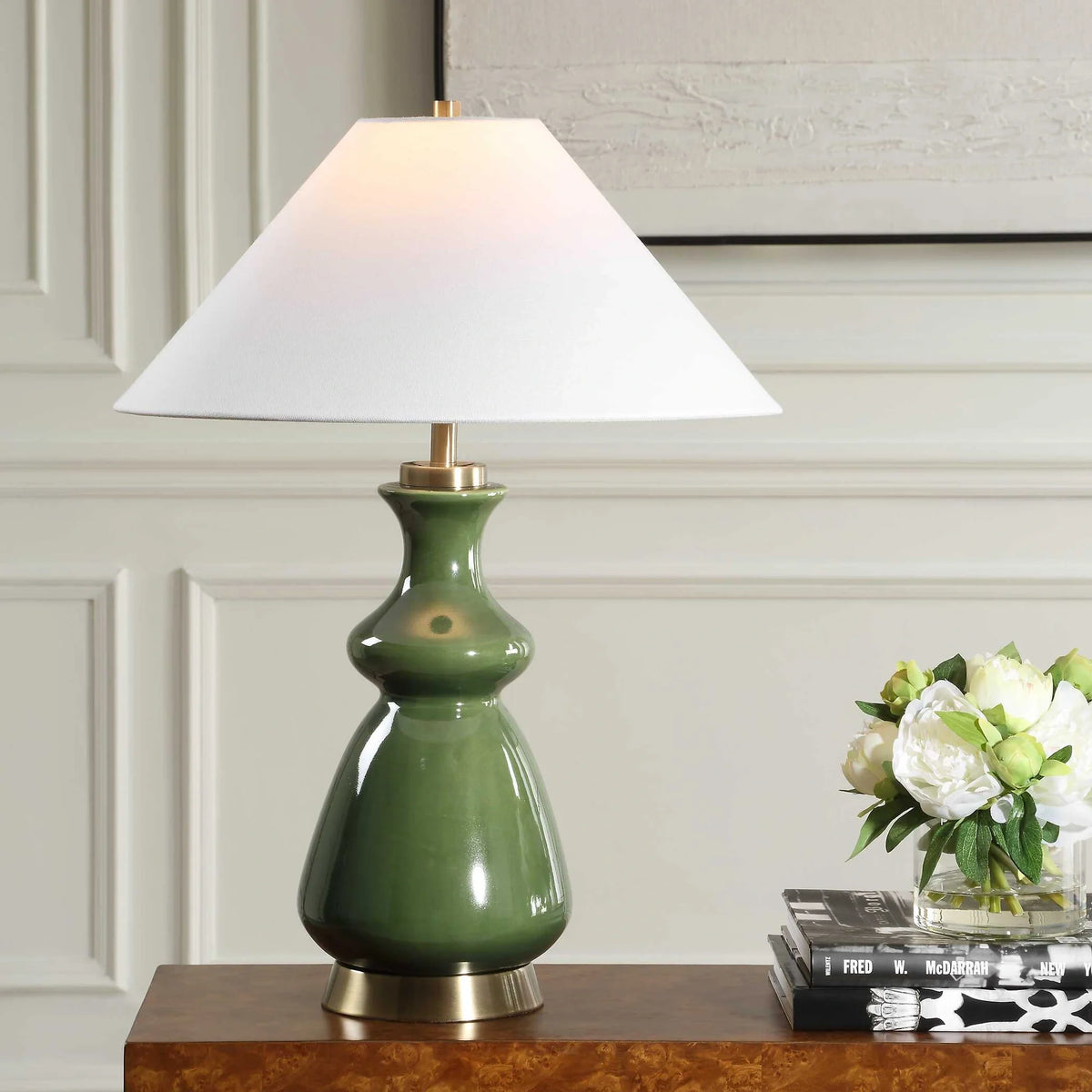 Moss Green Ceramic Table Lamp