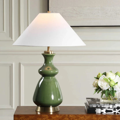 Moss Green Ceramic Table Lamp