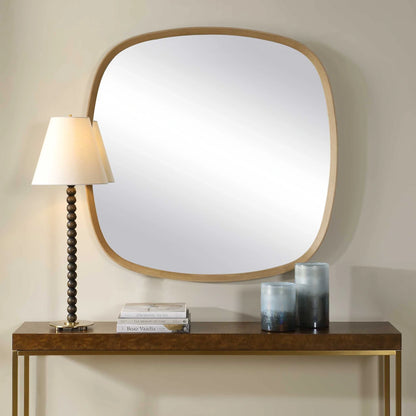 Aged Pinewood Round Mirror