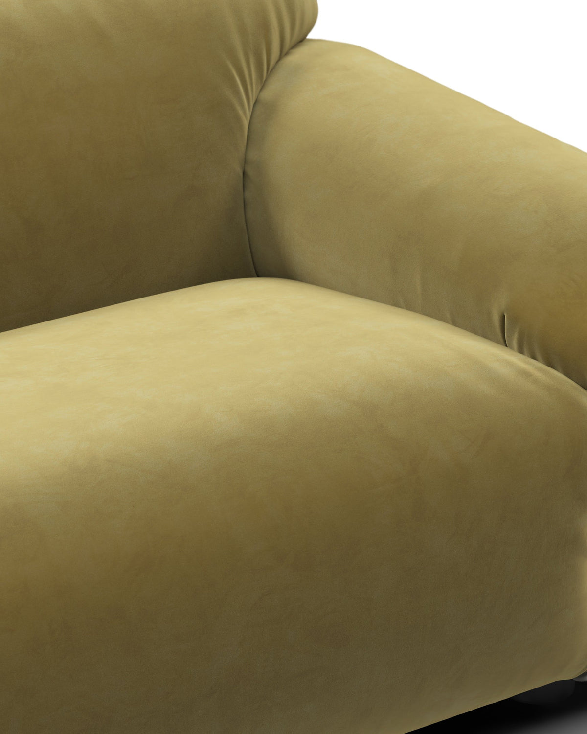 Sesann Three-Seater Sofa in Luxurious Olive Gold Velvet | Final Sale