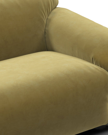 Sesann Three-Seater Sofa in Luxurious Olive Gold Velvet | Final Sale