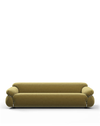 Sesann Three-Seater Sofa in Luxurious Olive Gold Velvet | Final Sale