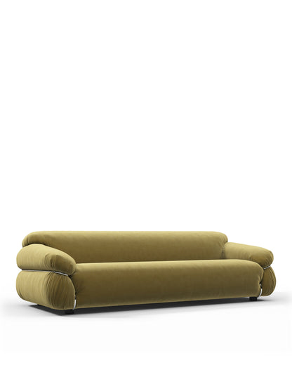 Sesann Three-Seater Sofa in Luxurious Olive Gold Velvet | Final Sale