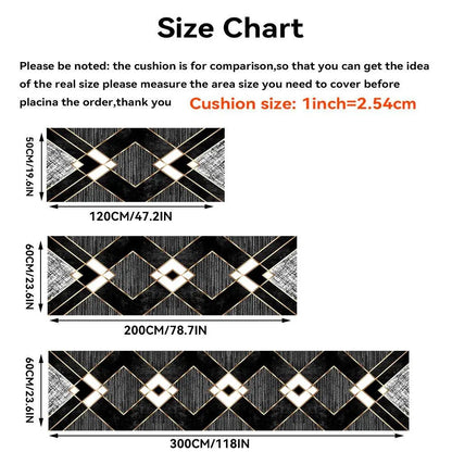 Geometric Pattern Kitchen Mat, Non-Slip Soft Decorative Carpet, Creative Kitchen Carpet, Villa Corridor Long Carpet