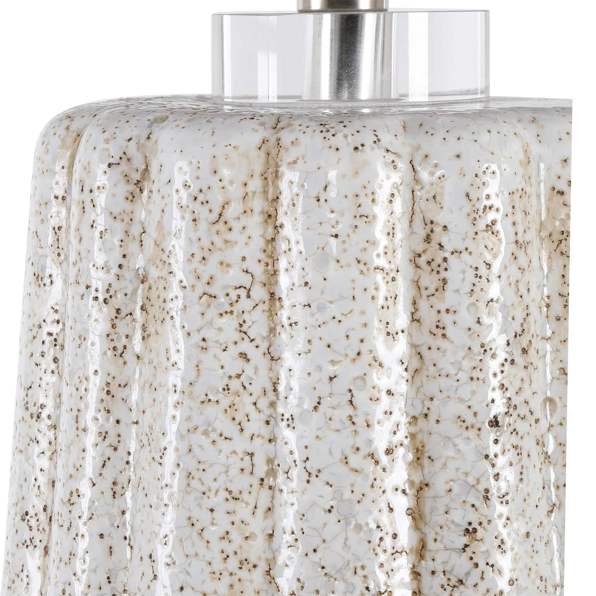 Stone-Ivory Fluted Table Lamp