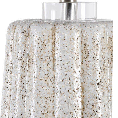 Stone-Ivory Fluted Table Lamp