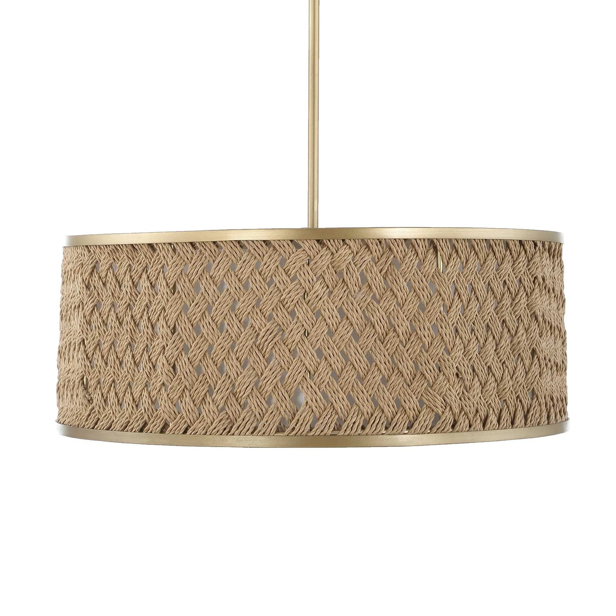 4 Light Rattan Drum Pendant
