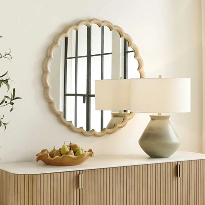 Antique Brass Round Mirror