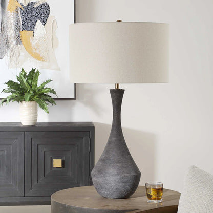 Dark Charcoal Ceramic Table Lamp