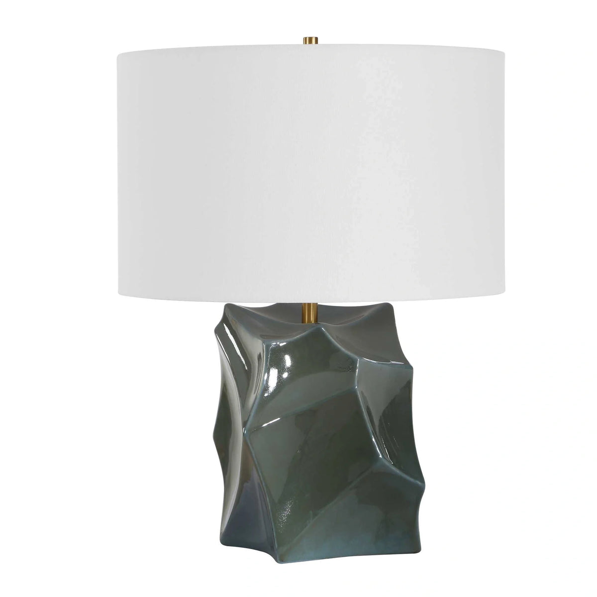 Faceted Smoky Bronze Table Lamp