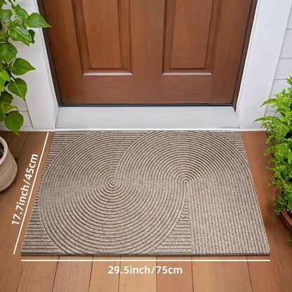 Geometric Star Loop Door Mat 45 × 75cm | Low Profile Non-Slip Entryway Mat in Dark Grey | Fade Resistant