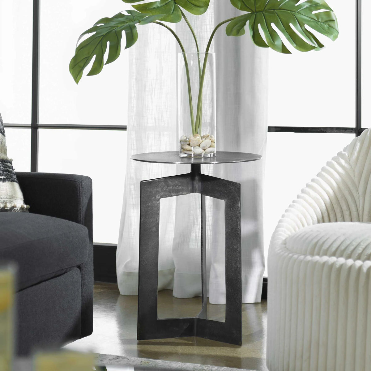 Gunmetal Accent Table