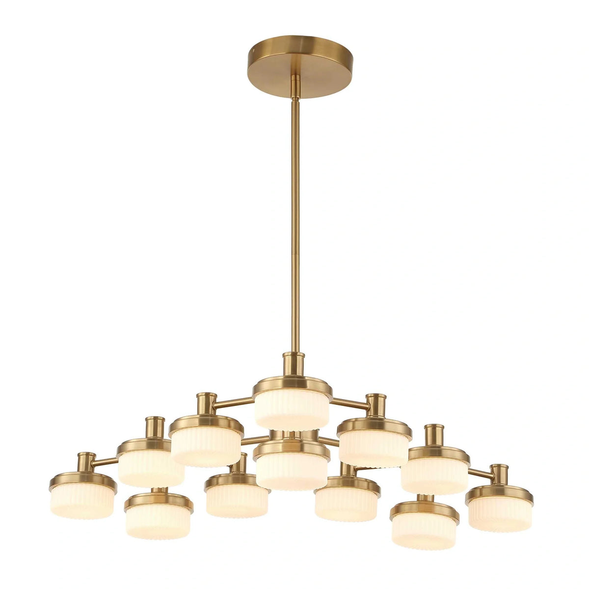 12 Lt LED Brass Chandelier