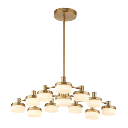 12 Lt LED Brass Chandelier