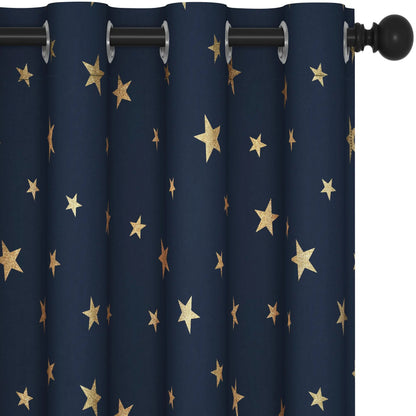 Transform Your Bedroom with Luxurious Blackout Curtains - 2 Panels Featuring a Stunning Constellation Pattern for Ultimate Light Blocking and Privacy