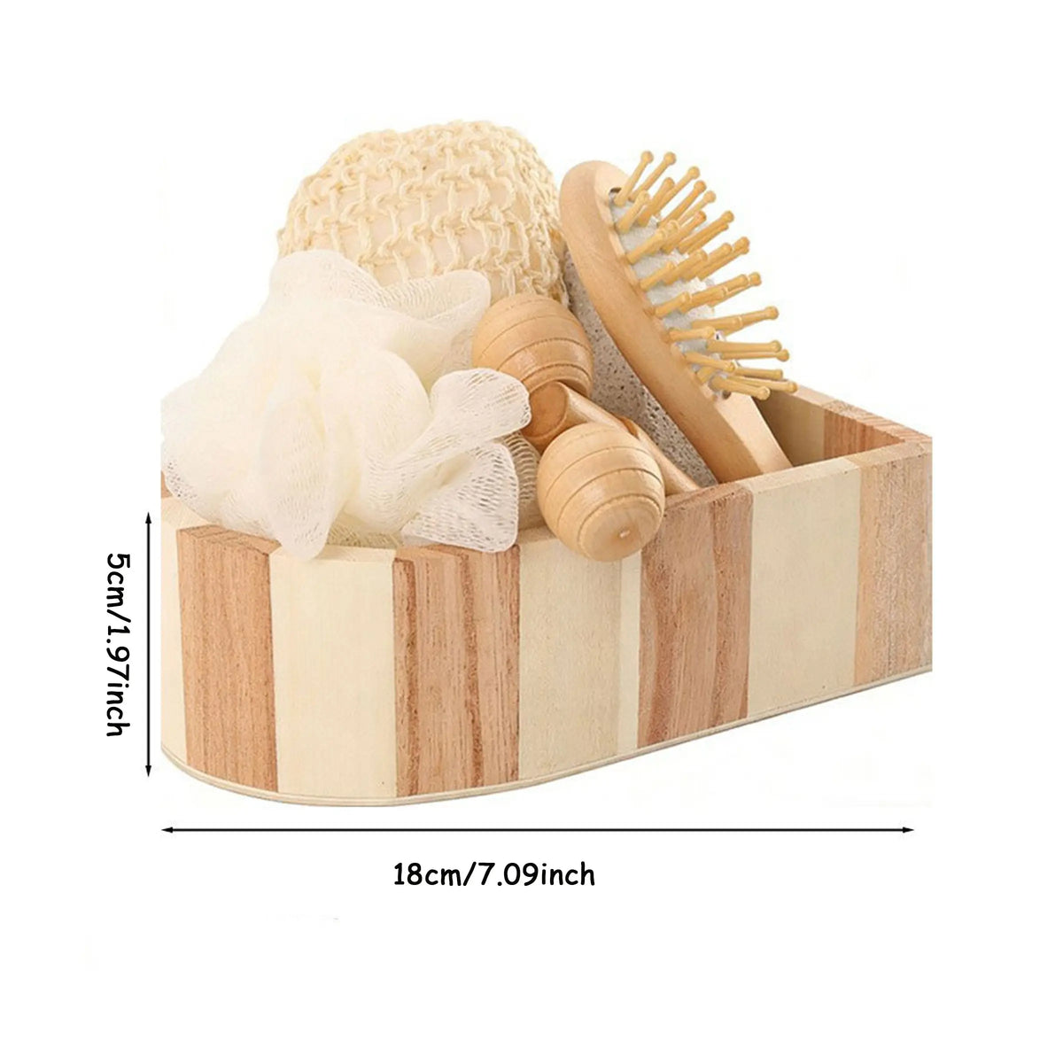Heart-Shaped 5-Piece Bath Gift Set - Complete Travel Kit with Loofah, Face Brush, Foot Grinder, and Facial Massager