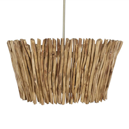 4-Light Wood Branch Chandelier