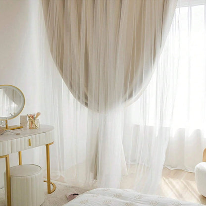 Solid Colour Double Layer Curtains | Light Filtering, Thermal Insulated | Wide Size Range 39" to 118"