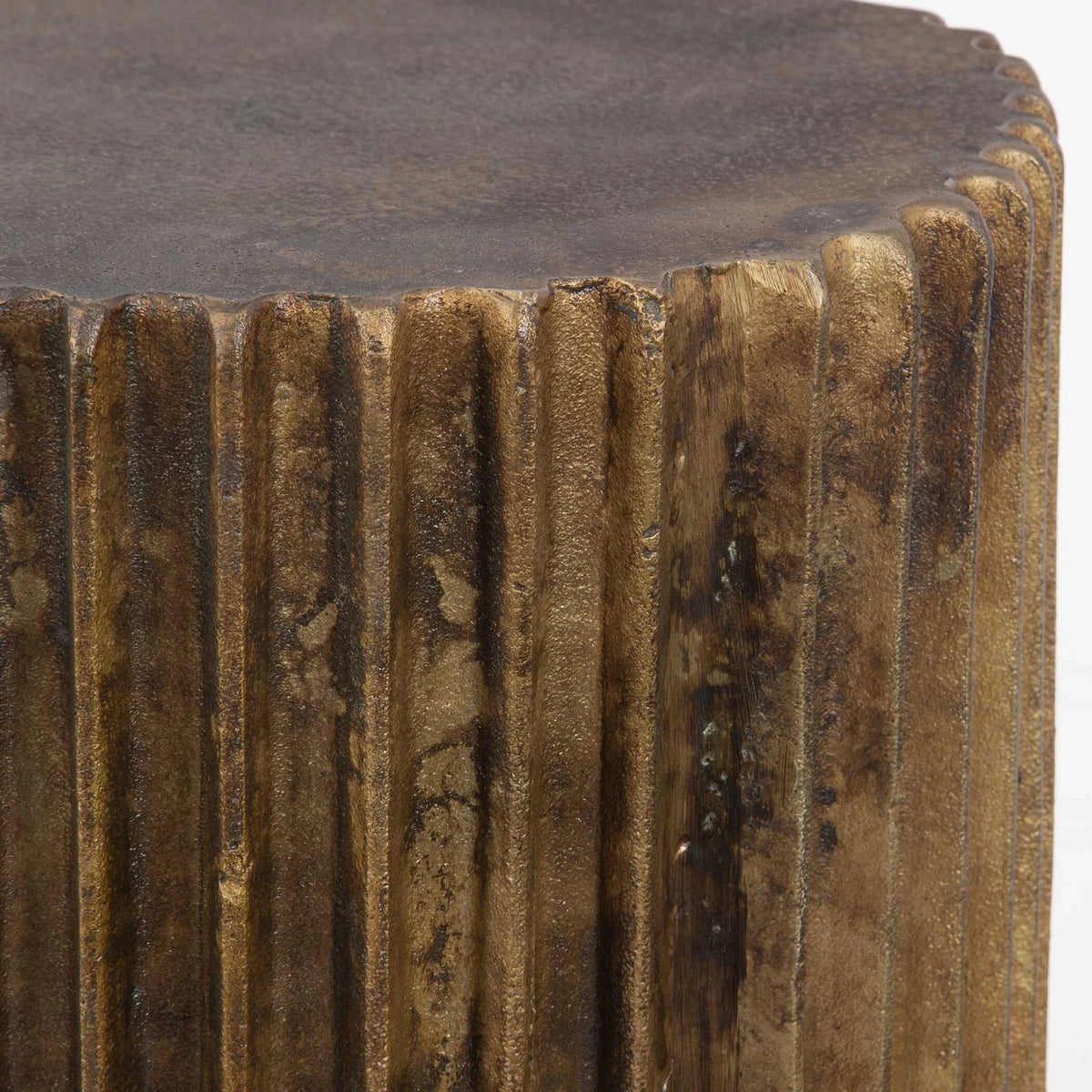 Textured Gold Accent Table