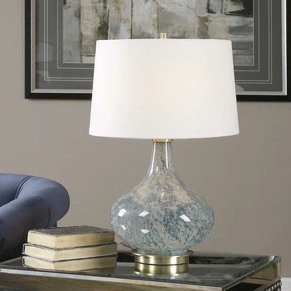 Blue Gray Glass Lamp