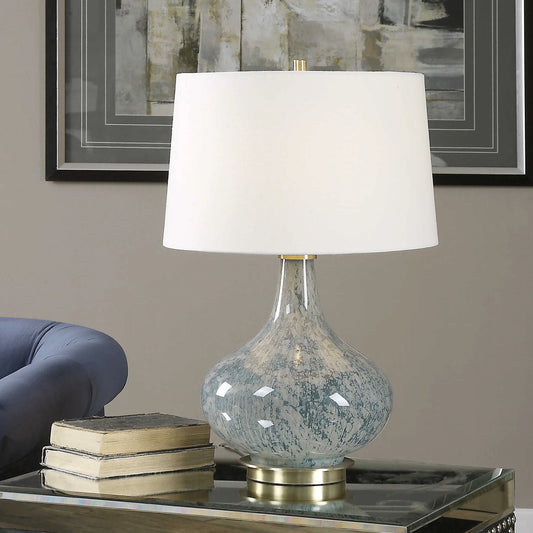 Blue Gray Glass Lamp