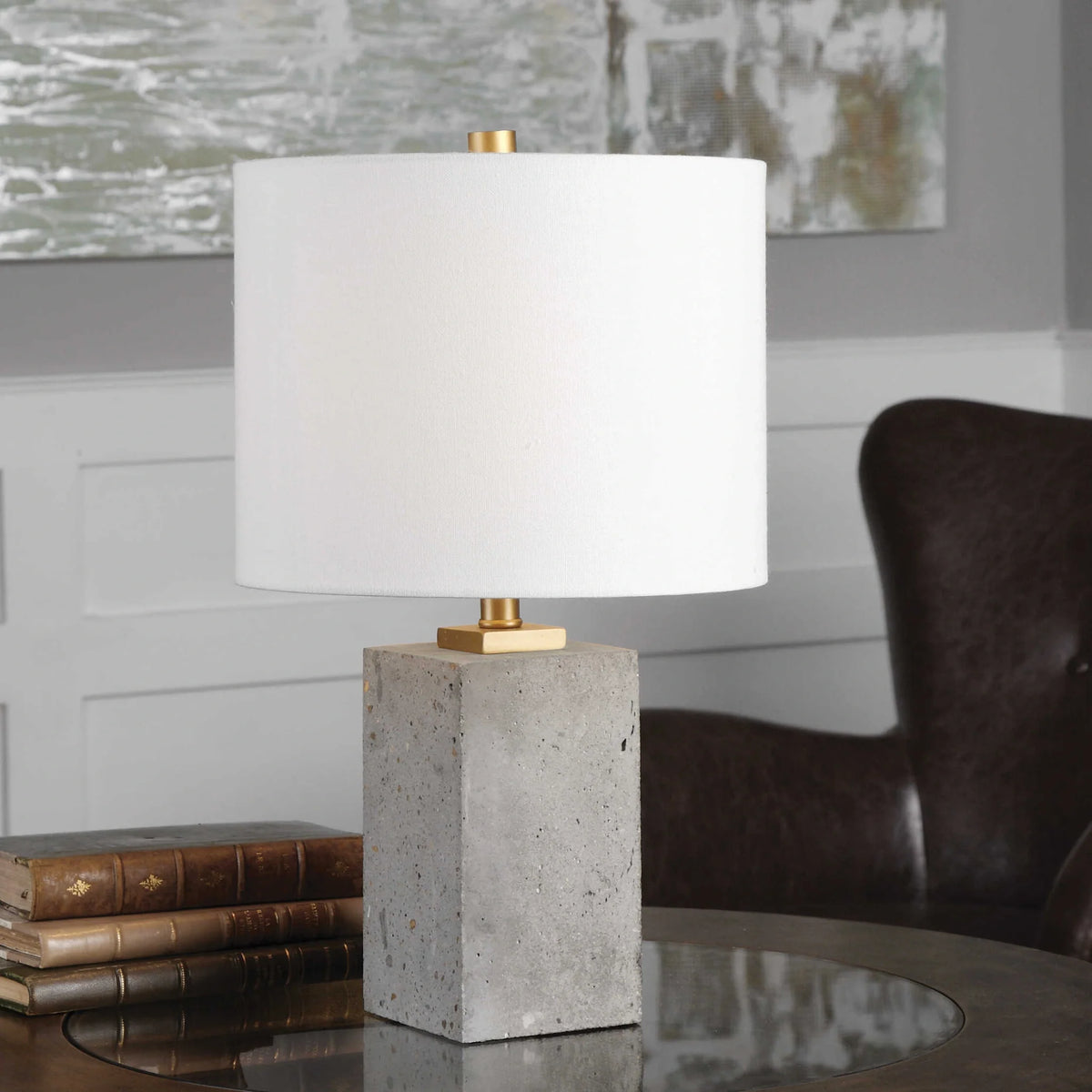 Concrete Block Table Lamp