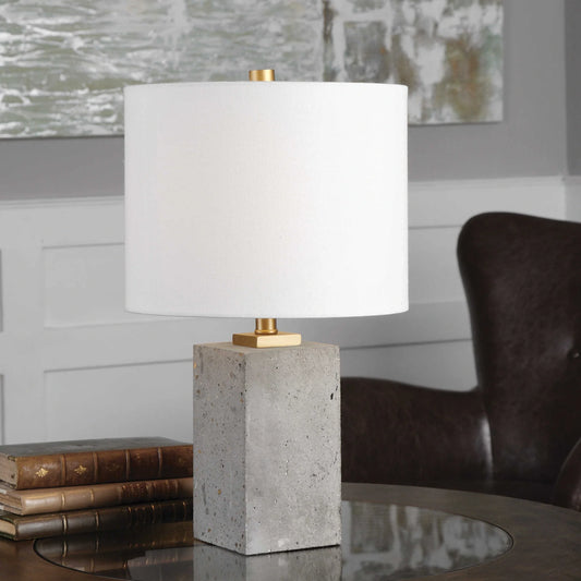 Concrete Block Table Lamp