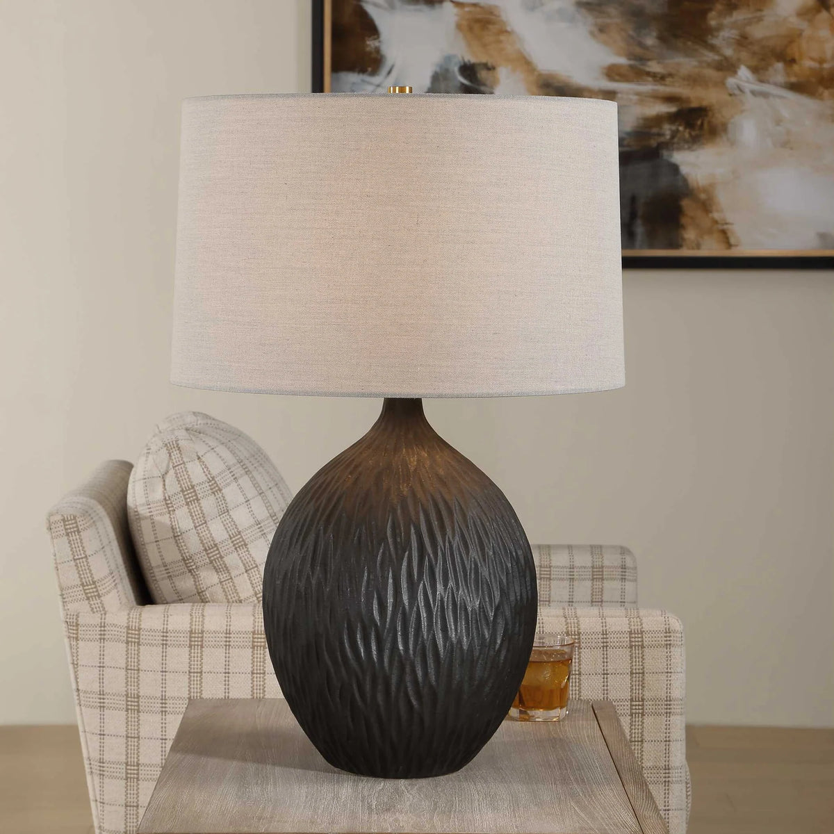 Satin Black Table Lamp