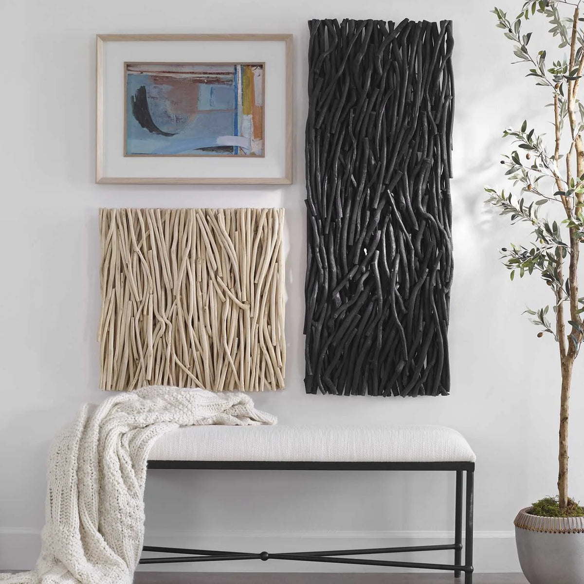 Teak Branch Wall Panel