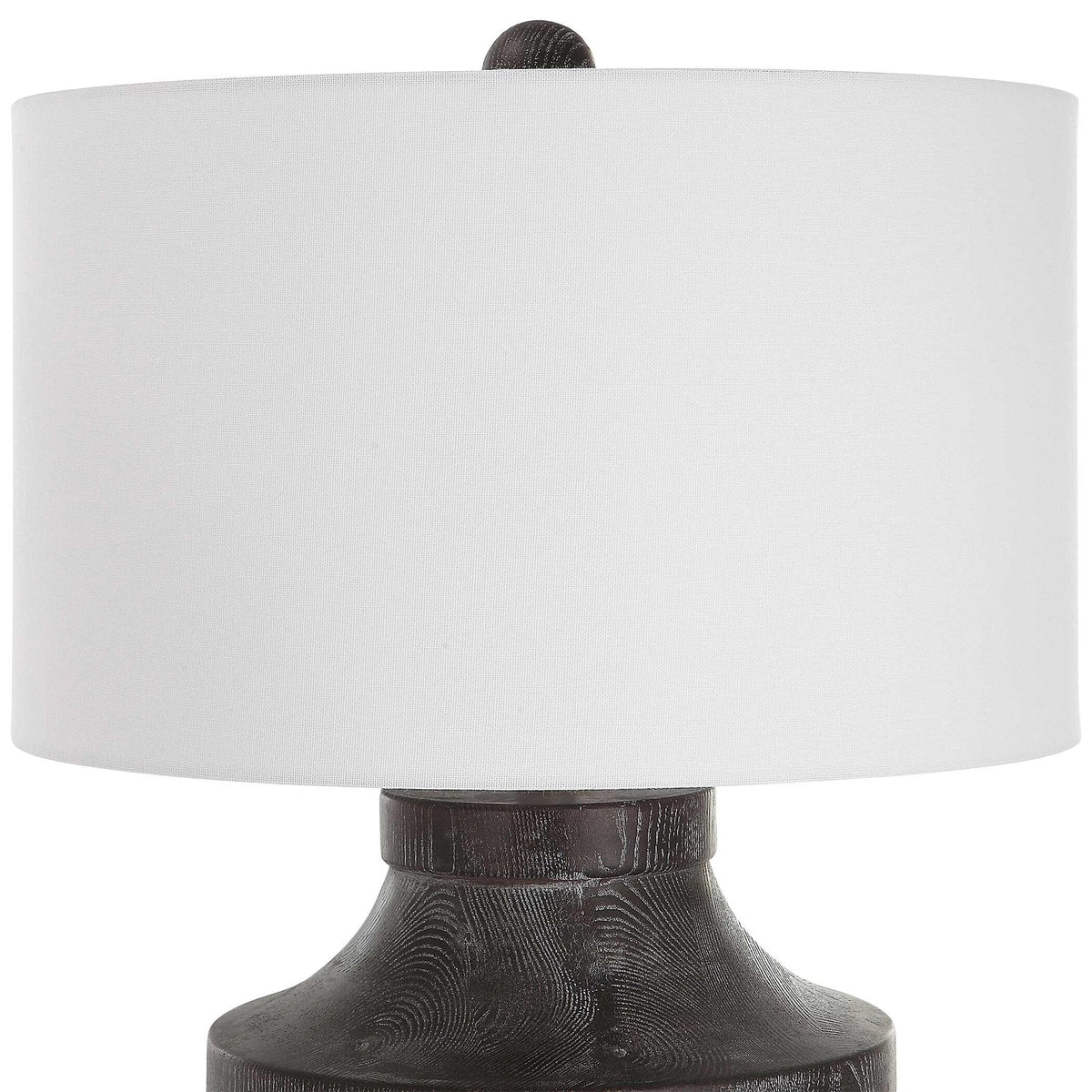 Carved Wood Table Lamp