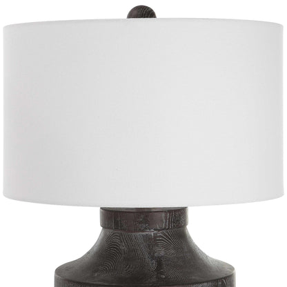 Carved Wood Table Lamp