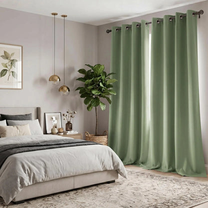 Luxurious 2-Panel Grommet Blackout Curtains - 52"x84" Thermal Insulated Drapes for Ultimate Light Control and Noise Reduction - Perfect for Your Bedroom and Living Room!
