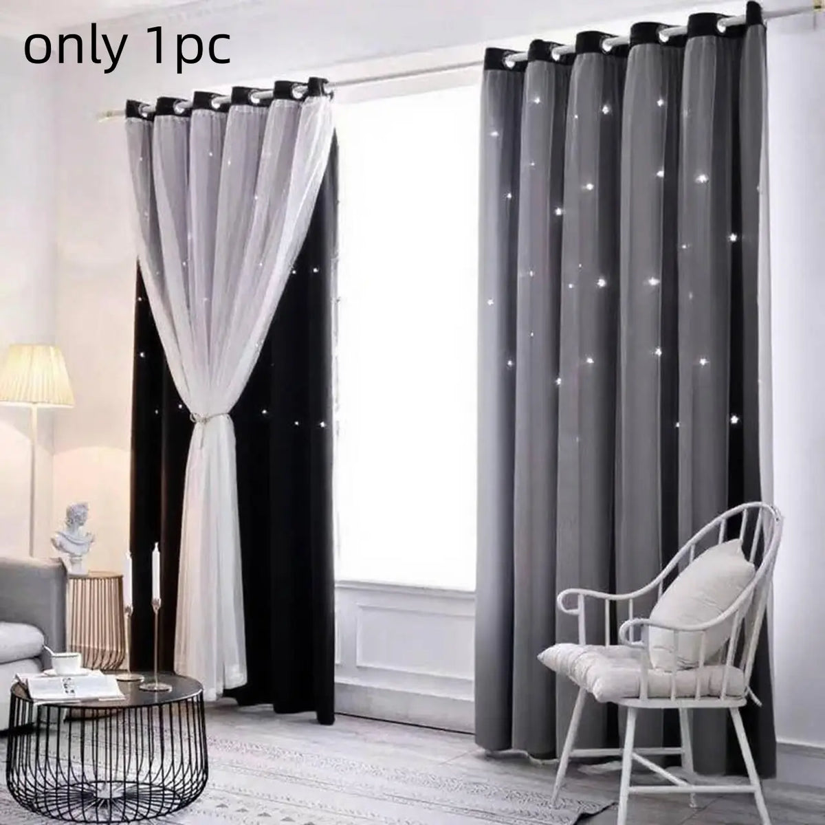 Double Layer Blackout Curtains | Thermal Insulated, Pink | Wide Size Range, Set of 2